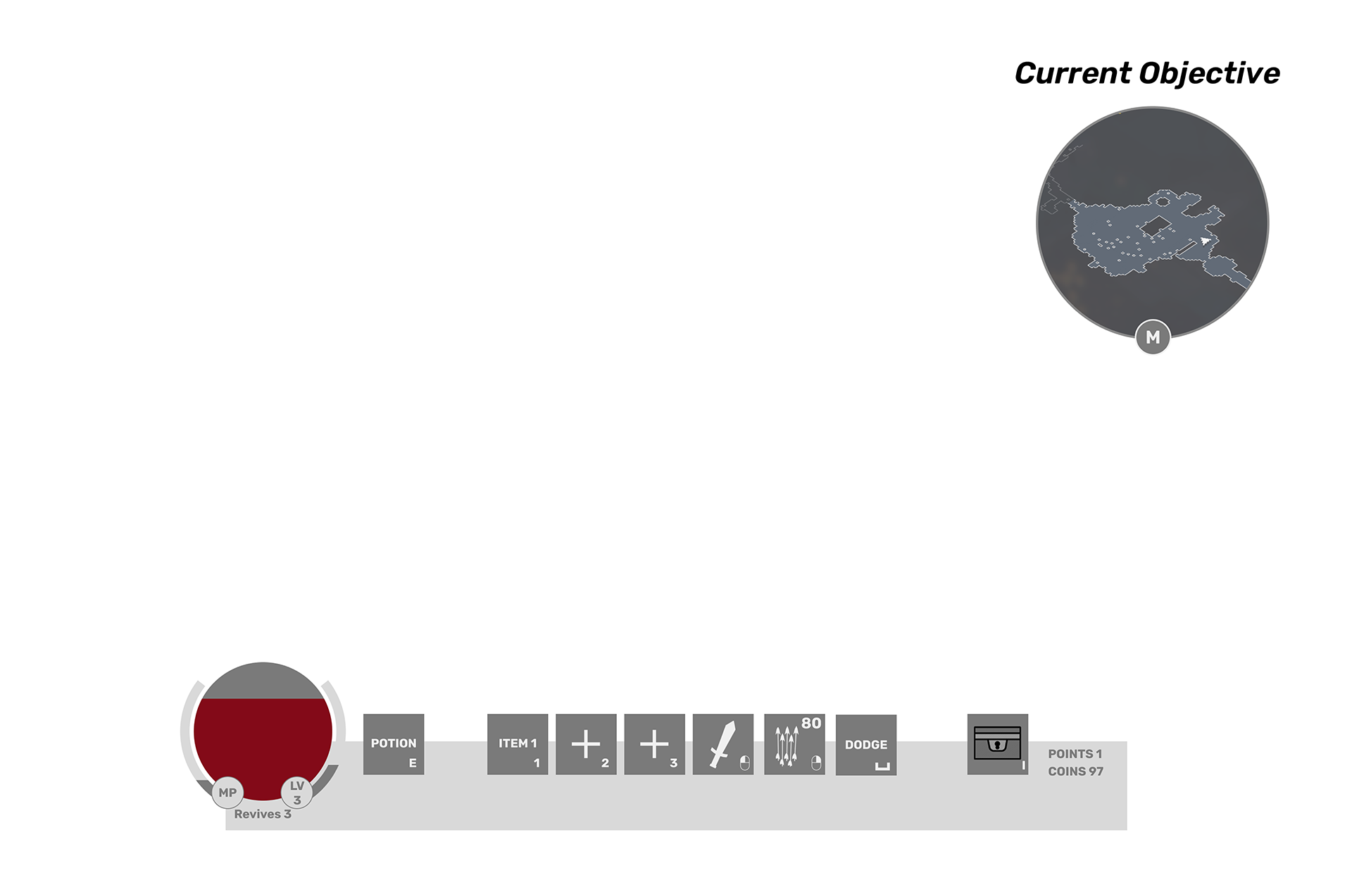 Minecraft Dungeons gameplay wireframe redesign