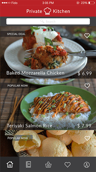 Add recipes to favourites.